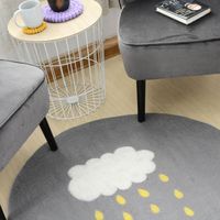Tapis rond en feutre de laine fait main - 90 cm - Gris foncé - Moderne - Convient aux animaux domestiques - Laine de Nouvelle-Zélande - Écologique - Poil moyen