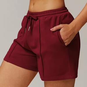 Shorts de sport pour femmes en spandex/polyester respirant à taille haute et très élastique, lavés, décontractés, en gros - Product Image 3