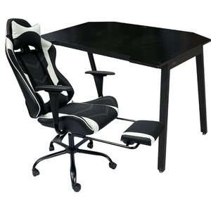 Gaming Desk and Reclining Chair with <b>Footrest</b> 70x120cm PU Leather CBG68005 - Product Image 1
