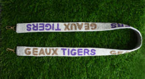 Bolso cruzado con cuentas ajustable hecho a mano de 36-44 pulgadas, correas de mano, rayas coloridas, tres colores especiales Vintage para el día del juego - Product Image 4