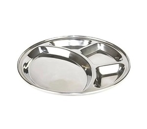 Assiette à dîner 4-en-1 écologique en acier inoxydable Poli Compartiment à 4 sections Forte demande pour mariages et cadeaux - Product Image 6