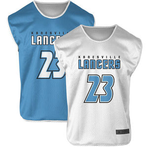 Uniforme de crosse de taille personnalisée du fabricant professionnel pour hommes Hole Mesh Lacrosse Jersey Pinnies de crosse réversibles - Product Image 1