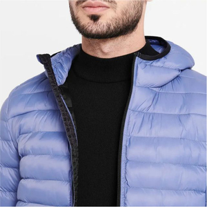 Custom New Design Winter Puffer <b>Jacket</b> Unisex <b>Mandarin</b> <b>Collar</b> Hooded Windproof Casual Outwear High Quality Canvas Padded OEM - Product Image 4