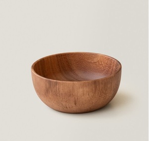 Bol de service en bois pur de couleur naturelle d'une seule pièce de conception durable pour la restauration et le service dans les hôtels - Product Image 2