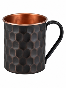 Mug à Moscow Mule en cuivre Divris, finition martelée artisanale, poignée soudée, design vintage, grande capacité, usage domestique, Ontario - Product Image 1