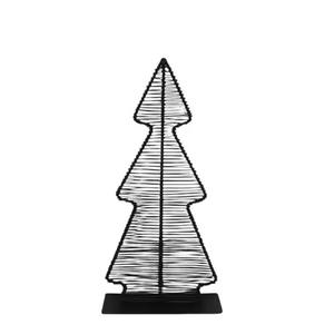 Ensemble de 2 décorations de Noël en fer, couleur noire, grande taille, ornements d'arbre de Noël pour la décoration de fête et de table - Product Image 1