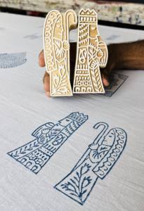 ชุดแสตมป์ไม้แกะสลักลายกษัตริย์และราชินี: งานพิมพ์บล็อกแบบอินเดีย |   งานพิมพ์บล็อกอินเดียแกะสลักด้วยมือ - Product Image 4