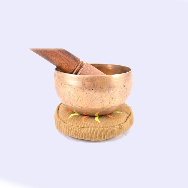 Genuine Exporter Outstanding Quality Handmade Metal Tibetan Singing Bowl Set Custom Logo Multiple Colors Embossing Printing Yoga