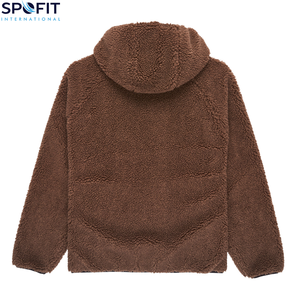 Custom Design Men's Winter <b>Sherpa</b> Fleece Hoodie 100% Cotton Oversized Zipper Quick Dry Breathable Long Sleeves Custom Color - Product Image 2