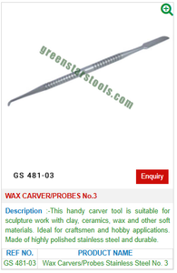 เครื่องแกะสลักขี้ผึ้ง/หัววัด No.3เครื่องมืออัญมณี GS 481-03 - Product Image 2