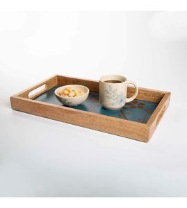 Bandeja redonda personalizada de alta calidad para servir, fabricación al por mayor de bandejas de madera de lujo para servir, artesanías de cocina de gran venta - Product Image 2