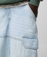 Pantalon cargo en jean noir vintage décontracté pour homme, coupe droite ample, taille haute, style streetwear, imprimé, OEM Monkey Wash