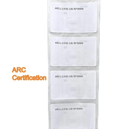 Printable Waterproof Custom Sticker Access Control ARC Certification UHF RFID Electronic Tags for Asset Tracking