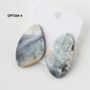 ต่างหูเขาควายขัดคุณภาพสูงสไตล์โบราณของผู้หญิงชุดปาร์ตี้แฟชั่นสัตว์หรูหราตกแต่งธีมเรขาคณิต - Product Image 6