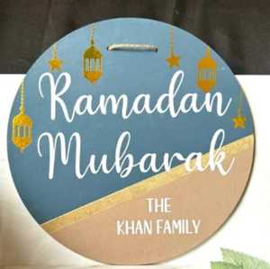 Ramadan Kareem pendentif suspendu 2025 nouveau Design en bois musulman porte signe Eid Mubarak pour Eid Mubarak fête décorations murales - Product Image 2
