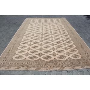 Turkish Vintage Rug 8.3x12.5 ft, <b>Brown</b> Ikat <b>Wool</b> Rug - Product Image 1