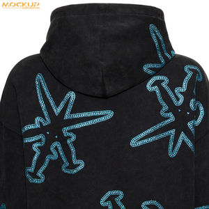 เสื้อฮู้ดผู้ชายพิมพ์ลายนูนมีฮู้ดลายแมงมุม VVS พิมพ์ลายดิจิทัลขนาด500กรัม - Product Image 6