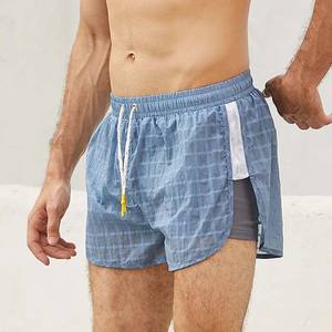 Shorts décontractés pour hommes en coton 100% à double couche, design personnalisé OEM, couleur contrastée, taille élastique, shorts de jogging d'été - Product Image 5