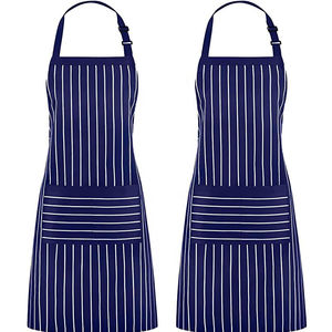 Tablier à bavette rayé noir et blanc personnalisé 2024, pour hommes et femmes, réglable, pour restaurant, hôtel, café, cuisine, vente en gros - Product Image 4