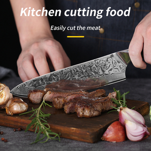 Cuchillo de Chef Hoja fija de acero de Damasco con mango de madera Cuchillos de cocina de Chef personalizados de calidad superior - Product Image 2