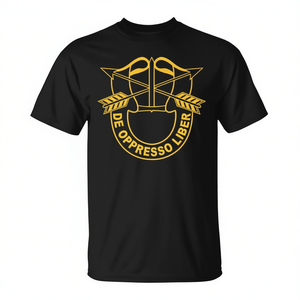 T-shirt militaire pour ancien Ranger des Forces Spéciales, ligne promotionnelle De Oppresso Liber - Product Image 2