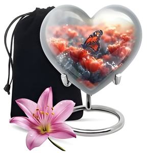 Urnes funéraires de crémation en forme de coeur de qualité naturelle pour les cendres Urnes funéraires de crémation en laiton de forme unique à bas prix 2024 - Product Image 1