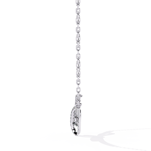 สร้อยคอเพชรที่ปลูกในห้องปฏิบัติการที่ได้รับการรับรองโดยใช้ทอง14K อันหรูหราพร้อมห่วงโซ่สีขาวและสีเหลืองโรสโกลด์ - Product Image 2