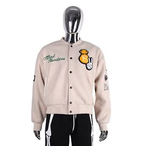 Veste universitaire de baseball à manches longues pour hommes, col montant, dernière conception, vestes d'hiver en gel de silicone uni, impression de logo Letterman - Product Image 1