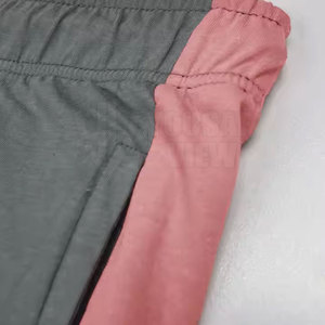 Pantalon de survêtement gris et rose pour homme avec empiècements latéraux, taille élastique, cordon de serrage, décontracté, respirant, poids moyen - Product Image 3