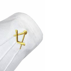 Pakistan gros personnalisé Durable Polyester tissu haute qualité coton Logo trois cordes cérémonie blanc bleu Lodge gants pour - Product Image 6