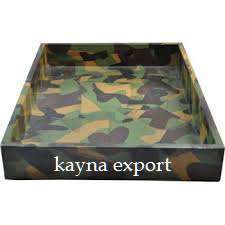 Vente chaude Plateau décoratif en bois fait à la main Poignées en métal poli argenté Plateau décoratif de cuisine-Commandes en gros Tarifs réduits - Product Image 4