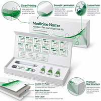 Boîte d'emballage médical en carton rigide personnalisée, écologique, biodégradable, avec cartouche de stylo à injection doublée d'éponge, flacon, aiguilles