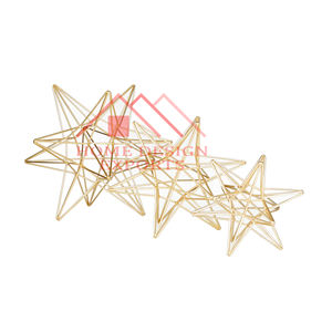 Escultura de estrella de alambre de hierro con acabado blanco para mesa para decoración del hogar - Product Image 6