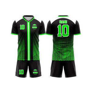 OEM diseño personalizado sin costuras de secado rápido transpirable 100% poliéster cuello en V manga corta uniforme de fútbol sublimado impreso todas las estaciones - Product Image 2