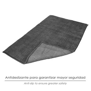 Tappeto da bagno in ciniglia di poliestere 50x80 cm. Grigio. - Product Image 3
