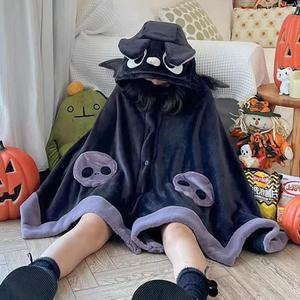 Couverture en peluche Kawaii Y2K motif chauve-souris, pyjama, <span class=keywords><strong>cape</strong></span> d'anime, costume d'<span class=keywords><strong>Halloween</strong></span> pour adultes, ponchos d'hiver, <span class=keywords><strong>cape</strong></span> à capuche pour femmes - Product Image 3