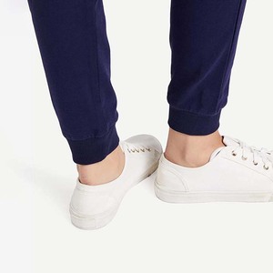 Pantalon de jogging décontracté pour femme, taille mi-haute, fermeture à cordon plat, couleur unie, séchage rapide, écologique, respirant - Product Image 5