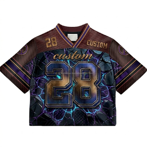 เสื้อเจอร์ซีย์ตาข่ายแบบซับลิเมชั่นสไตล์อเมริกัน ผลิตตามสั่ง โรงงานขายส่ง ชุดกีฬา แห้งเร็ว โพลีเอสเตอร์ ชุดทีม - Product Image 1