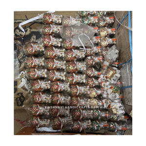 Estatua de elefante de arte indio de Rajasthani hecha a mano, trabajo pintado en oro de mármol, estilo Animal pulido para decoración del hogar y regalos - Product Image 1