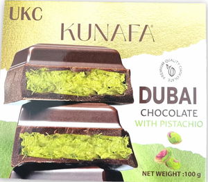 Barre de chocolat au pistache de Dubaï 100g Crème de pistache et Kunafa Fabriqué à Dubaï Barre de chocolat au lait viral Kadayif & Kataifi (Paquet de 1) - Product Image 5