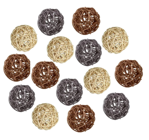 Earth Tone Rattan Wicker <b>Ornaments</b> for Warm Christmas Vibes - Product Image 1