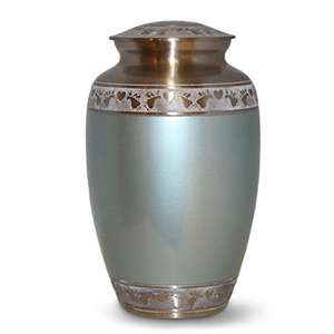 Urna de Cremación Azul con Diseño de Alas de Ángel, Urnas de Cremación para Cenizas de Adultos, Diseño Floral Grabado - Product Image 6