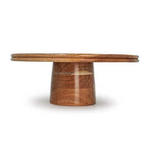 Soporte de pastel de madera de suministro de fábrica con cúpula multifunción de madera de acacia plato para servir pastel bandejas de soporte de exhibición de desierto de madera - Product Image 2