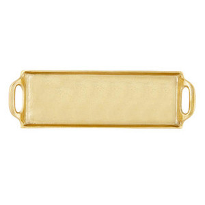 Bandeja de servicio de aluminio con asa Bandeja rectangular de color dorado para el hogar Bandeja de servicio de mesa para desayuno y cena - Product Image 3