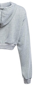 Nouvelle mode Crop sweats à capuche pour femmes à la mode anti-rides et anti-boulochage 100% coton polaire polyester pour l'automne - Product Image 5