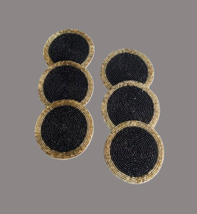 Tea <b>Coaster</b> Set with <b>Black</b> and Gold Design for Table Decor Daily Use Home Styling and Festive Gifting - Product Image 6