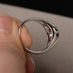 แหวนแต่งงานพลอยเม็ดเดี่ยวสีเงินสเตอลิง925พร้อมพลอยโกเมนสีแดงธรรมชาติแหวนพลอยตัดสำหรับงานเลี้ยงวันเกิด - Product Image 6