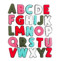 Alphabet brodé personnalisé en chenille, vente en gros