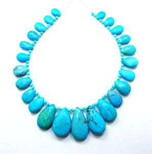 Arizona Turquoise Lisse Poire Forme Perles Naturel Turquoise Gemme Briolette Perles 9X7MM À 25X13MM 8''Inch Fabrication de Bijoux - Product Image 1