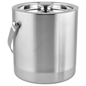 Seau à glace en acier inoxydable à double paroi de qualité supérieure avec refroidisseur éclairé au design classique élégant pour cadeau de fête du vin - Product Image 1